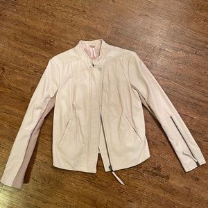 Free People Pale Pink Moto Jacket